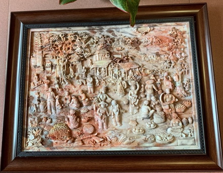 The Picture stone of old Vietnamese countryside market story